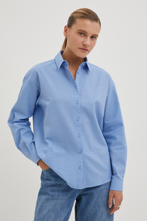 Рубашка женская Finn Flare FBE110101 голубая L