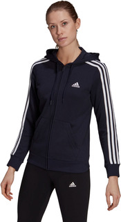 Толстовка женская Adidas W Essentials 3-Stripes Full-Zip Hoodie синяя M
