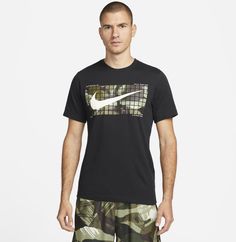 Футболка мужская Nike M Dri-FIT Camo Fitness T-Shirt черная M