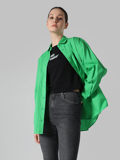 Рубашка женская Colins CL1062116_Q1.V1 зеленая S