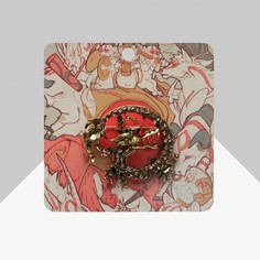 Брошь из бижутерного сплава Queen Fair 9618609, пластик/стразы