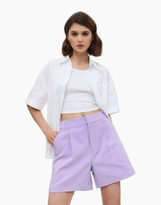 Повседневные шорты женские Gloria Jeans GSH009771 фиолетовые XS