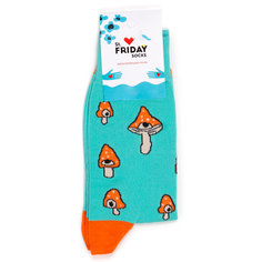 Носки унисекс St. Friday Socks Грибы с глазами голубые 34-37