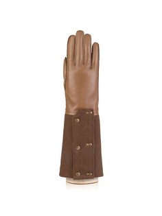 Перчатки женские Eleganzza F-HS0097 серо-коричневые/коричневые, р. 6.5