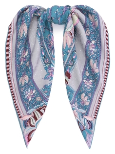 Платок женский ELEGANZZA 01-00039885 голубой, 90х90 см