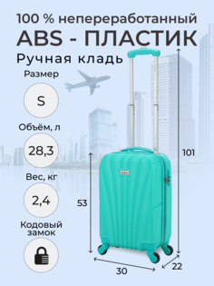 Чемодан женский BELLETTI 1024-53 мятный S
