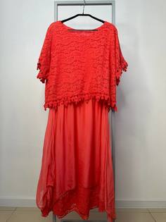 Платье женское Made in Ital 8885 красное 54 RU
