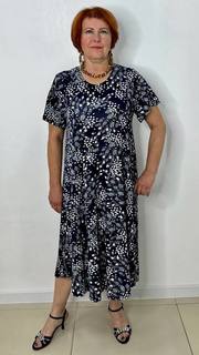 Платье женское Fashion 0203 синее 50 RU