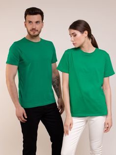 Футболка унисекс Uzcotton Premium зеленая XL