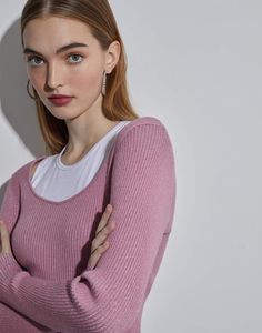 Пуловер женский Gloria Jeans GSW006426 розовый S (40-42)