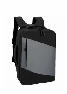 Сумка-рюкзак мужская YakMi 625 черная/серая, 42х31х15 см