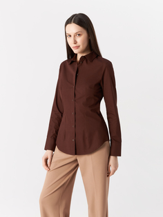 Рубашка женская H&M 1025869004 коричневая 34 EU
