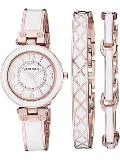 Наручные часы женские Anne Klein AK/3296WTST белые/золотистые