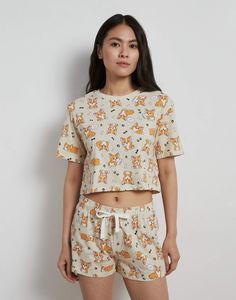 Пижама женская Gloria Jeans GSL001494 бежевая M (44)