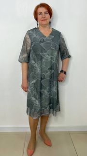 Платье женское Asen 59860 зеленое 52 RU