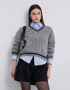 Пуловер женский Gloria Jeans GSW006288 серый L (48-50)