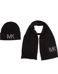 Комплект (шапка бини + шарф) женский Michael Kors 539219С черный, One Size