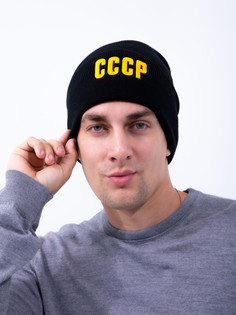 Шапка бини унисекс 26250 черная/cccp, one size No Brand