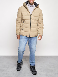 Зимняя куртка мужская AD8357 бежевая L No Brand
