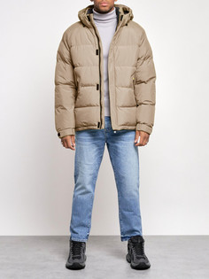 Зимняя куртка мужская AD3111 бежевая L No Brand