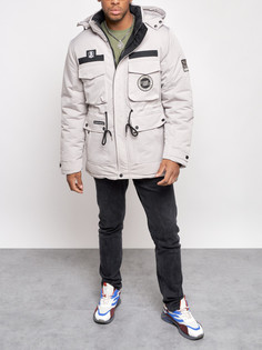 Зимняя куртка мужская AD88911 серая XXL No Brand