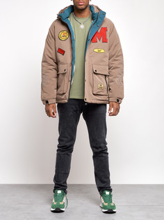 Зимняя куртка мужская AD88915 коричневая 3XL No Brand