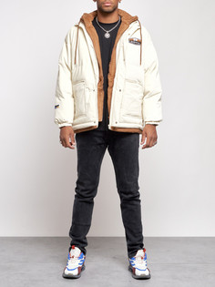 Зимняя куртка мужская AD28117 бежевая XL No Brand