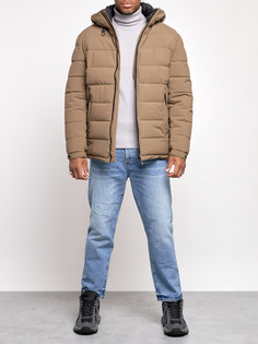 Зимняя куртка мужская AD8357 коричневая 4XL No Brand
