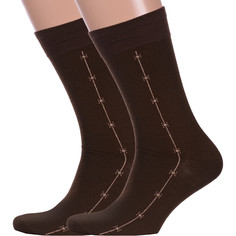 Комплект носков мужских LorenzLine 2-В11 коричневых 27, 2 пары