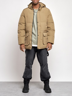 Зимняя куртка мужская AD807 бежевая 4XL No Brand