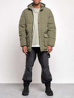 Зимняя куртка мужская AD807 зеленая 4XL No Brand