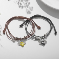 Парные браслеты женские Queen Fair П00000348, р. 12,5