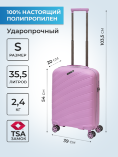 Чемодан унисекс Baudet BHL0714821 розовый/розовый S