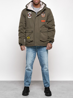 Зимняя куртка мужская AD88917 хаки M No Brand