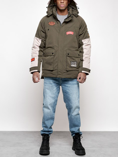 Зимняя куртка мужская AD88906 хаки 3XL No Brand