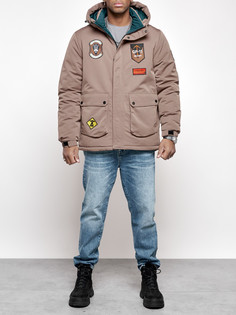 Зимняя куртка мужская AD88917 коричневая M No Brand