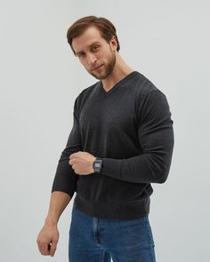 Пуловер мужской MANAFOFF 8106 серый 2XL