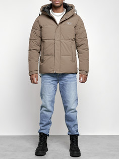 Зимняя куртка мужская AD8356 коричневая XL No Brand