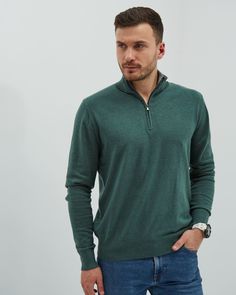 Джемпер мужской MANAFOFF 8102 зеленый 3XL