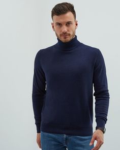 Водолазка мужская MANAFOFF 8107 синяя 3XL