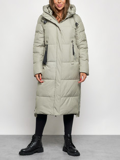 Пальто женское AD52351 зеленое M No Brand