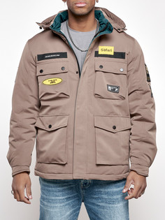 Зимняя куртка мужская AD88905 коричневая XL No Brand