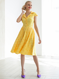 Платье женское Olivegrey Pl000748L(lissa) желтое 52 RU