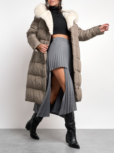 Пальто женское AD133203 коричневое M No Brand