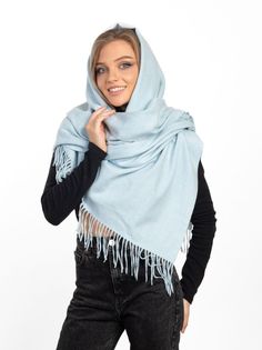 Палантин женский Limon Chic LC-24 голубой 180х70 см