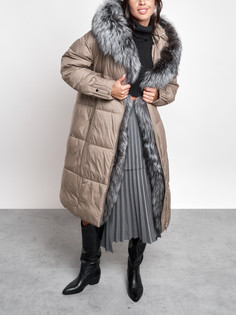 Пальто женское AD133156 коричневое S No Brand