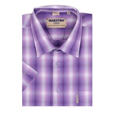 Рубашка мужская Maestro Casual Checks 14K фиолетовая L