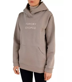 Худи женское NoBrand Горожу огород коричневое L