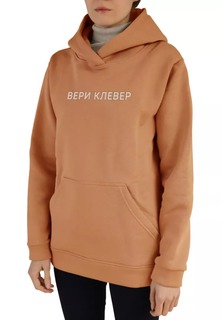 Худи женское NoBrand Вери клевер оранжевое M