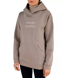 Худи женское NoBrand Горожу огород коричневое XL